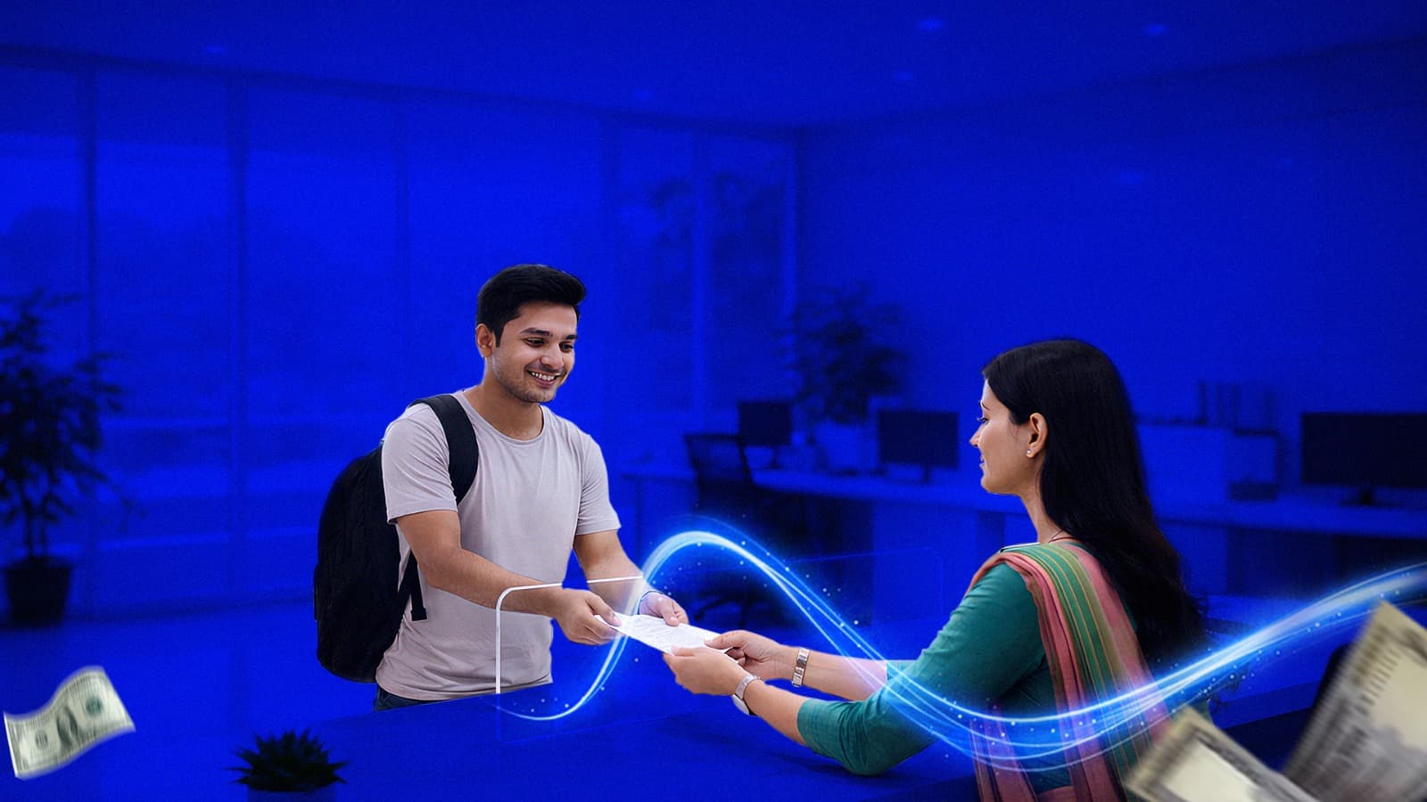 A close-up of a student’s hands holding a university acceptance letter and a scholarship award certificate.